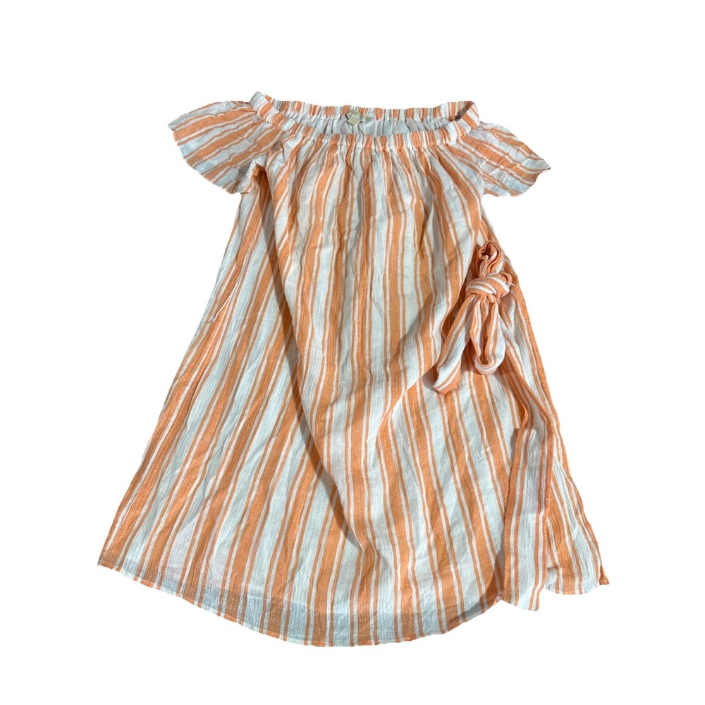 Michael Kors‎ Womens Orange Belted Pullover Dress Medium Off Shoulder